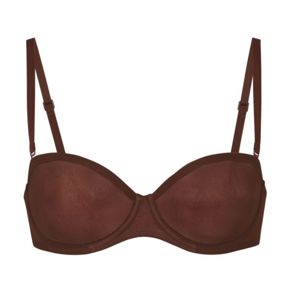 SKIMS Ultra Fine Mesh Strapless MAHOGANY BRA 34A - Picture 4 of 4